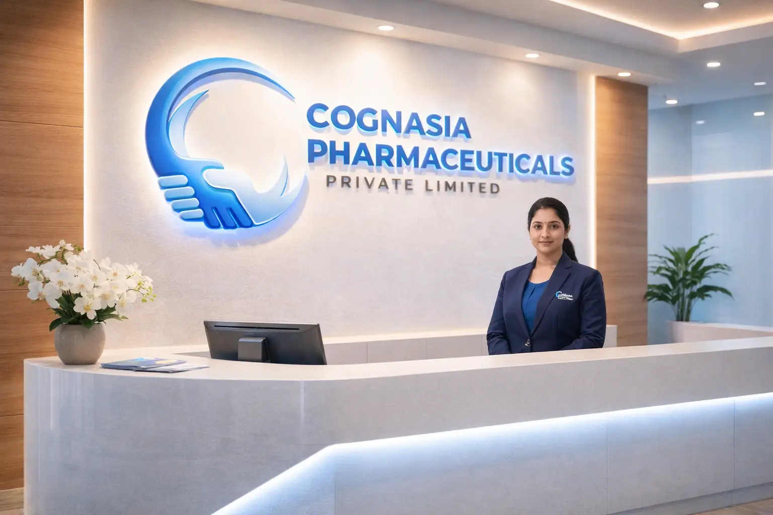 Cognasia pharmaceutical team and laboratory visual
